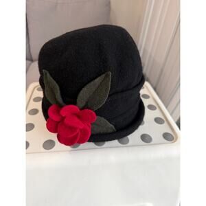 Vtg Parkhurst Wool Gardenia Cloche Hat Parisian dark romance Black Beanie Canada